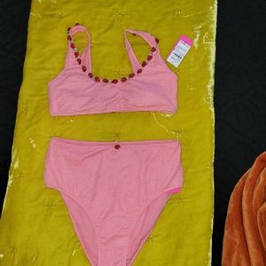 NWT Betsey Johnson pink bikini